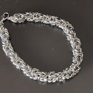NIP Stainless Steel 9mm Grass Rope Chain Bracelet